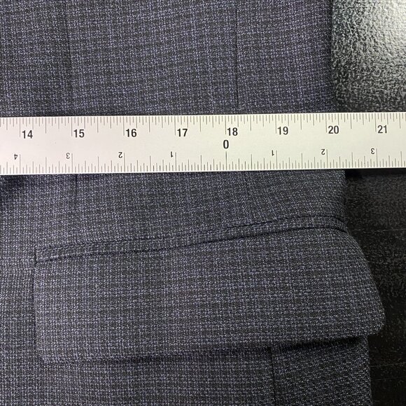 Haggar Collections Sport Coat Men's 40R Poly Wool Navy Mini Check Blazer Jacket - Picture 12 of 15